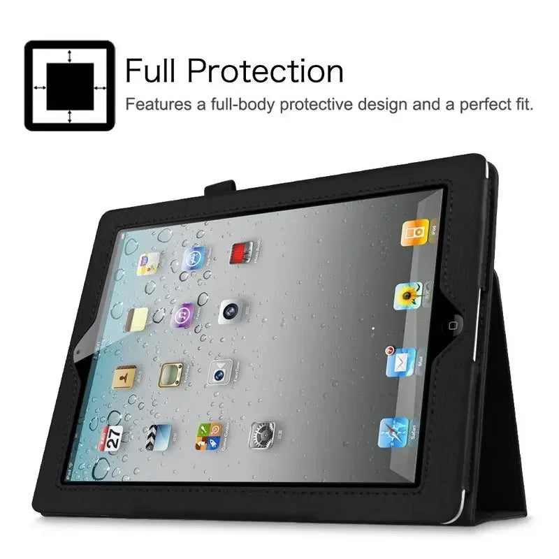 PU Leather iPad Case Cover – Smart Folio Tablet Stand for iPad 9.7, 10.2, Air 11, Pro 11 (2025 Compatible Protective Funda)
