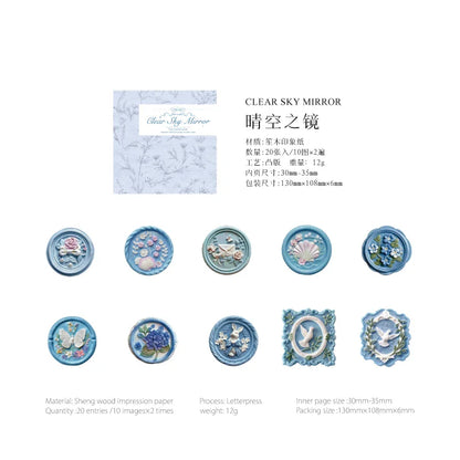 20PCS Wax Seal Sticker Set – DIY Scrapbooking & Junk Journal Decorative Paper Stickers for Collage Crafts & Creative Projects