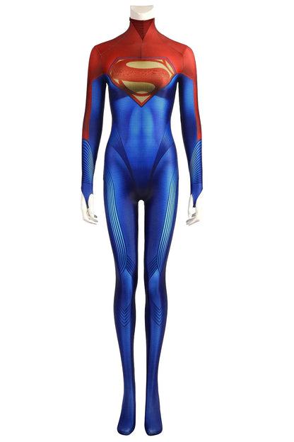 Superwoman Cosplay Costume – Supergirl Linda Danvers 3D Printed Spandex Bodysuit Zentai Suit for Girls Halloween