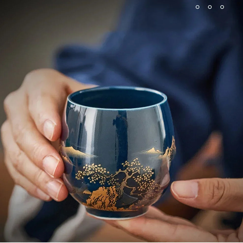 180ml Japanese-Style Ceramic Tea Mug – Large Single Teacup for Home Tea Set or Master Use