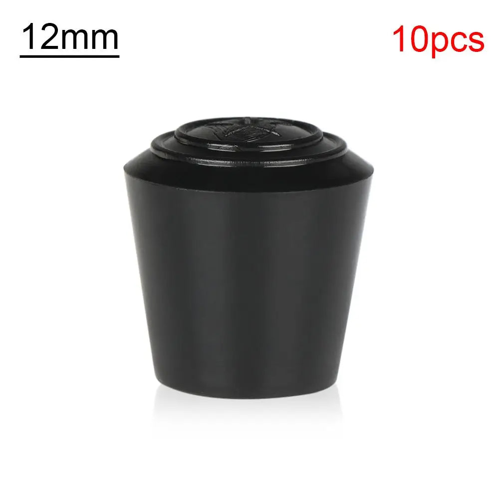 10pcs Black Round Chair Leg Caps - Non-Slip Rubber Furniture Foot Covers & Floor Protector Pads