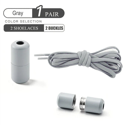 Elastic No Tie Shoelaces - Quick Lock Metal Laces for Kids & Adults Sneakers, Lazy Shoe Strings