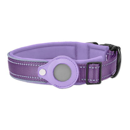 Reflective Padded AirTag Dog Collar – Integrated AirTag Holder for Small, Medium & Large Dogs
