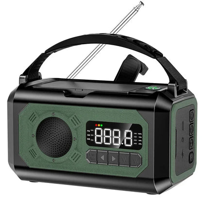 12000mAh AM/FM/NOAA Weather Radio – Solar Hand Crank Portable Emergency Radio with 2 Solar Panels, Reading Lamp for Camping