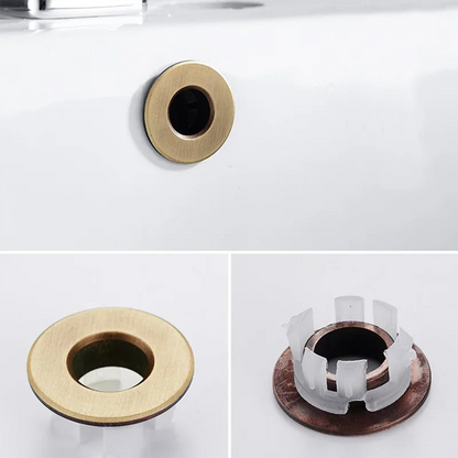 Brass Bathroom Sink Overflow Cover Cap – Chrome Trim Basin Faucet Hole Ring Insert Replacement, Bathroom Accessories for Universal Fit & Easy Installation