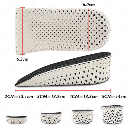 Height Increase Half Shoe Insoles — Unisex Heel Insert with Cushion & Arch Support, 2-5cm Invisible Lift Pads