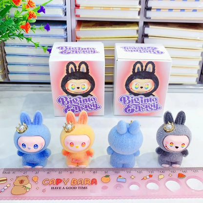 12pcs V3 Big Into Energy Cartoon Flocking Blind Box Cute Doll Desktop Ornaments Surprise Gifts for Kids
