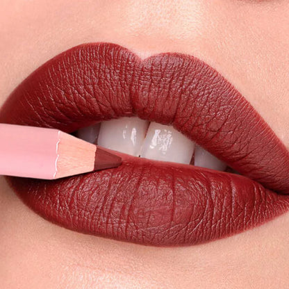 12-Color Matte Lipliner Pencil – Waterproof, Plumping Lip Liner for Natural Nude & Pink Shades | Professional Lip Contour Makeup