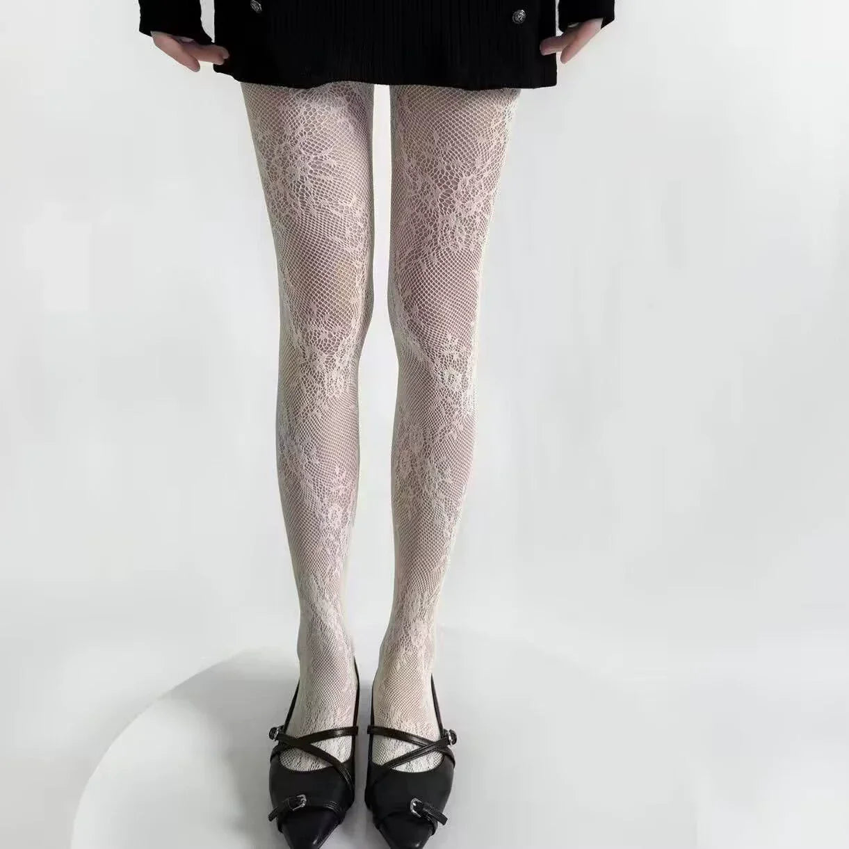 Women’s Lace Floral Thigh High Tights - 2025 Sexy Mesh Fishnet Stockings Lingerie Hosiery Pantyhose