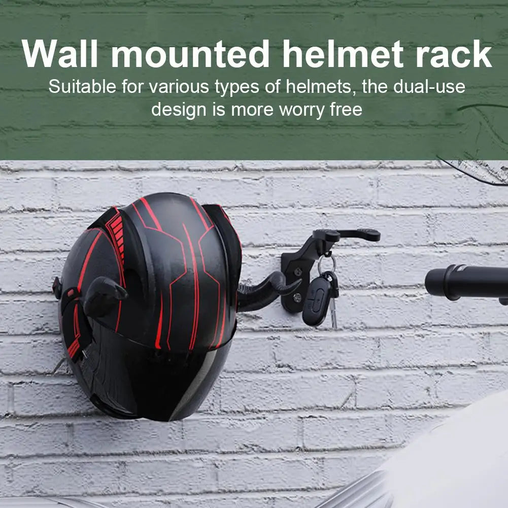 Motorcycle Helmet Holder Wall Mount - Head Gear Hook & Hat Hanger Stand for Helmets, Football & Bicycle Caps
