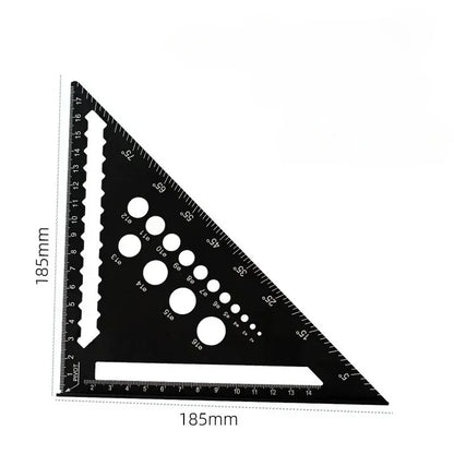 7 Inch Aluminum Alloy Triangle Ruler — Metric Angle Protractor Speed Square for Woodworking