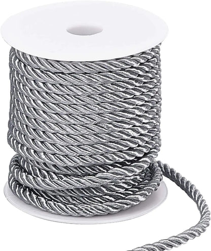 5MM Twisted Cord Rope Trim – Decorative Polyester Handmade Cording for Sewing, Crafts, Upholstery & Home Decor, 5m