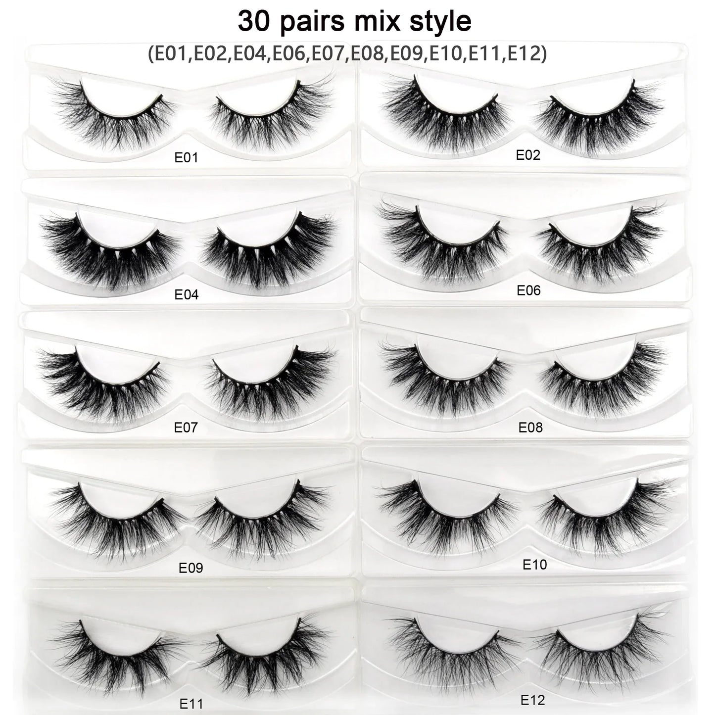 Visofree 3D Mink Eyelashes – 30/40/100 Pairs Handmade Full Strip Lashes with Tray, Cruelty-Free False Lashes for Makeup