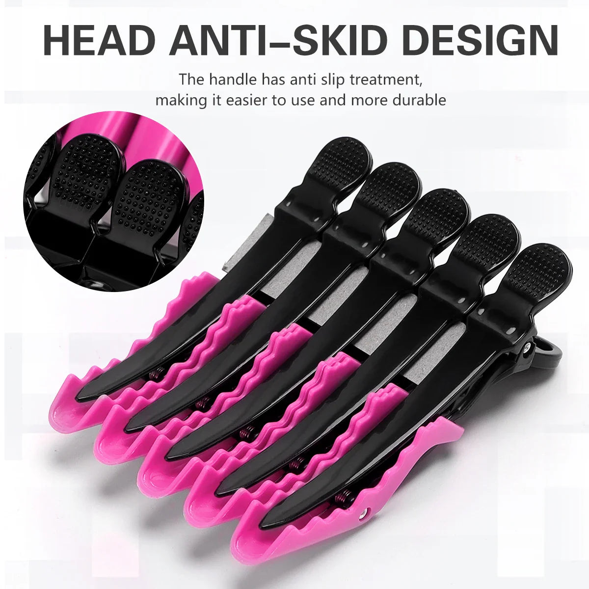 30pcs Barber Hair Clips Black & Pink Hairdressing Clamps Claw Sectioning Clips for Salon Styling