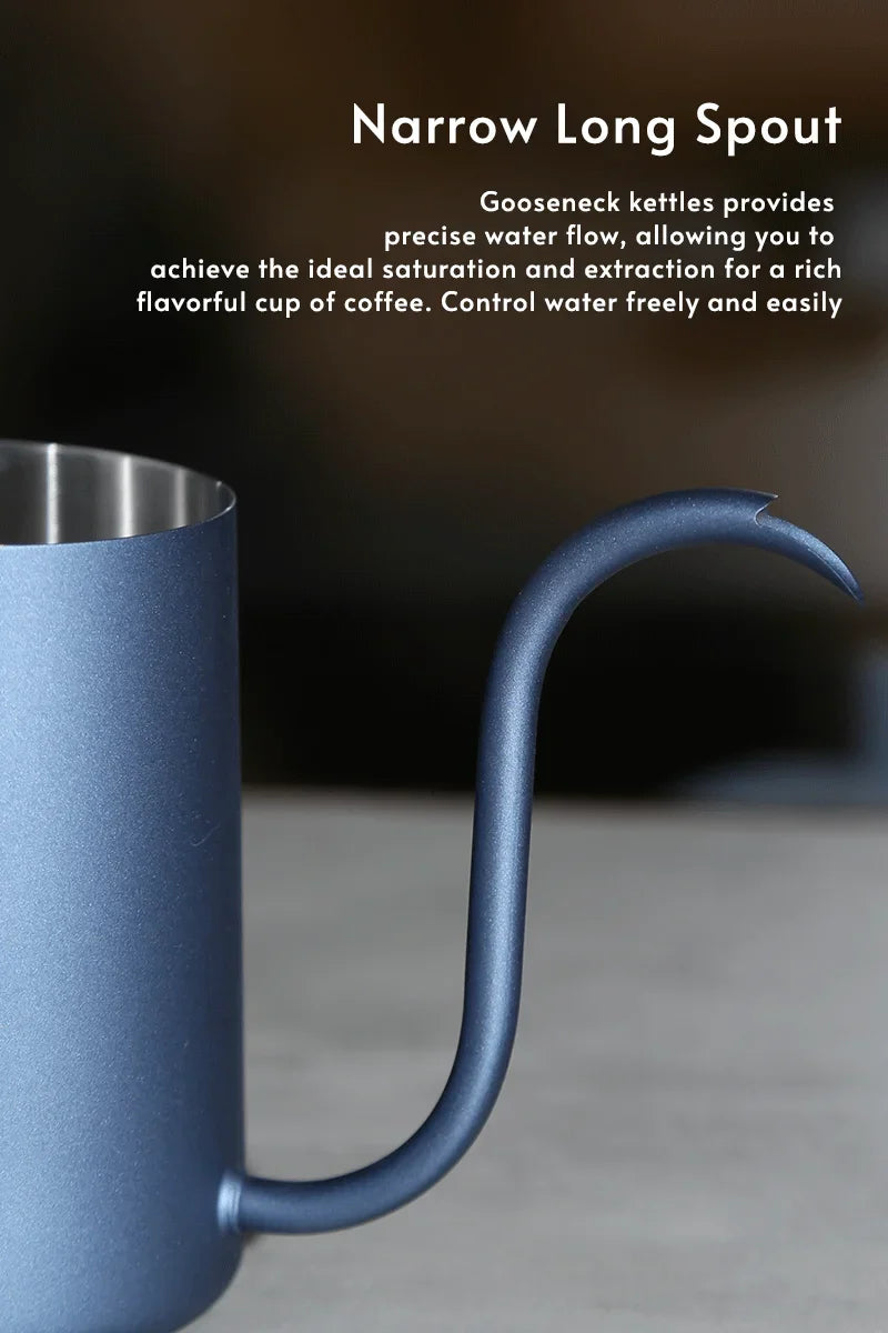 304 Stainless Steel 600ml Gooseneck Kettle — Long Spout Espresso Coffee Maker Teapot for Barista Tools
