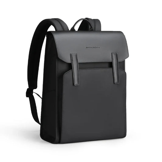 Mark Ryden Classic Business Black Leather Backpack – 15.6" Laptop, Waterproof, School & Work Bag for Men