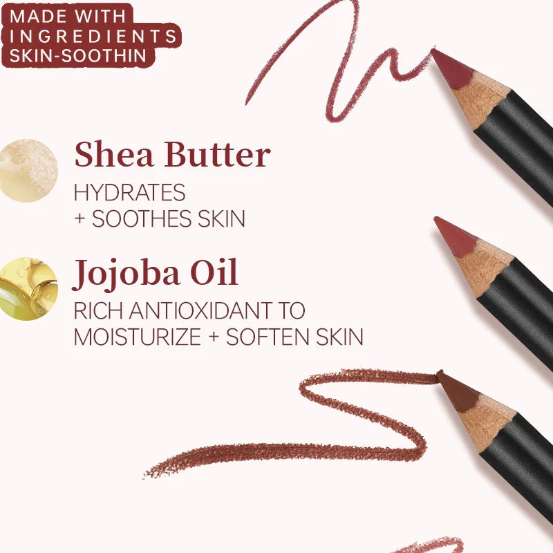 Luxury Matte Lip Liner – Long-Lasting Smooth Lip Pencil for Precise Outline & Full Coverage, Versatile Shades