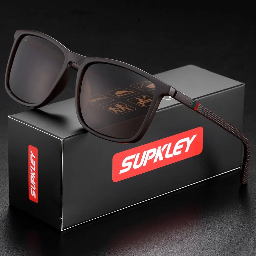 SUPKLEY Polarized Sports Sunglasses for Men – Lightweight Comfortable Square Sun Glasses with Original Case