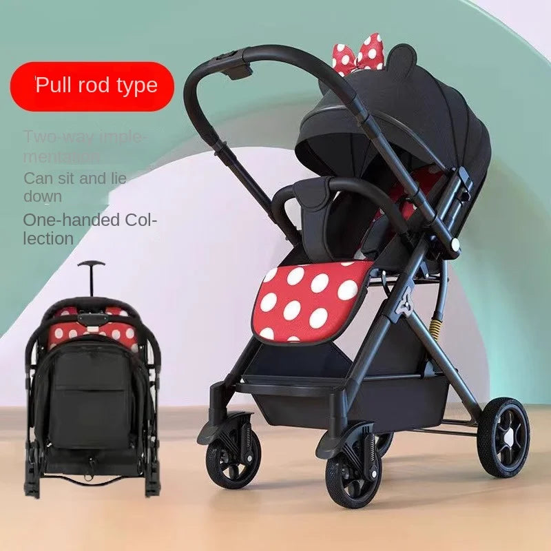 Lightweight Two-Way Baby Stroller — High Landscape, Spine Protection, 4-Wheel Newborn Push Trolley