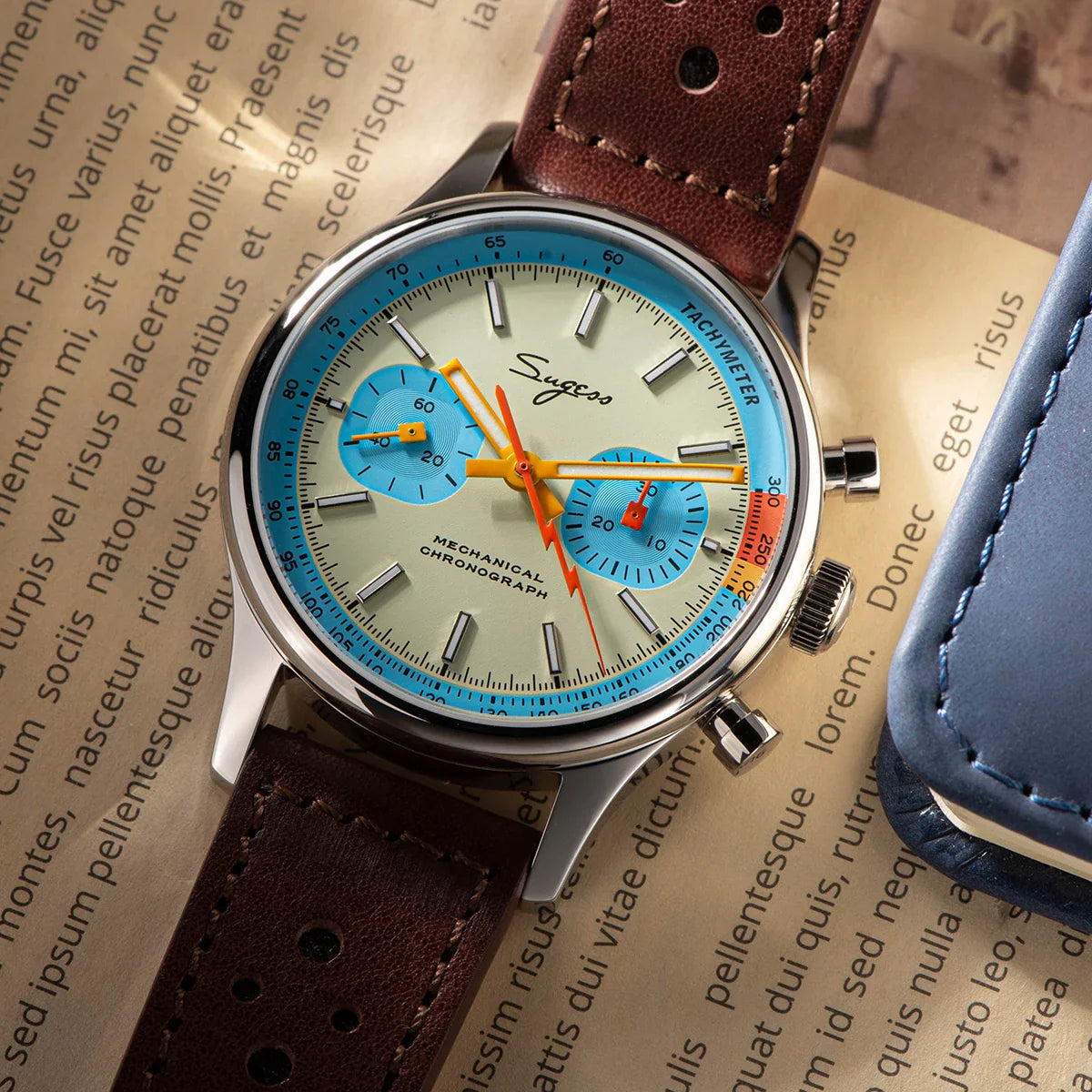 Sugess ST19 Pilot Chronograph Watch – Mechanical Racing 1963 Limited Edition, Sapphire Crystal, Military Style