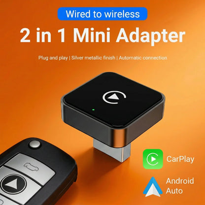 2026 Smart Wireless CarPlay & Android Auto Adapter – Plug & Play Bluetooth WiFi Dongle with OTA Updates for Toyota, Audi, VW & More