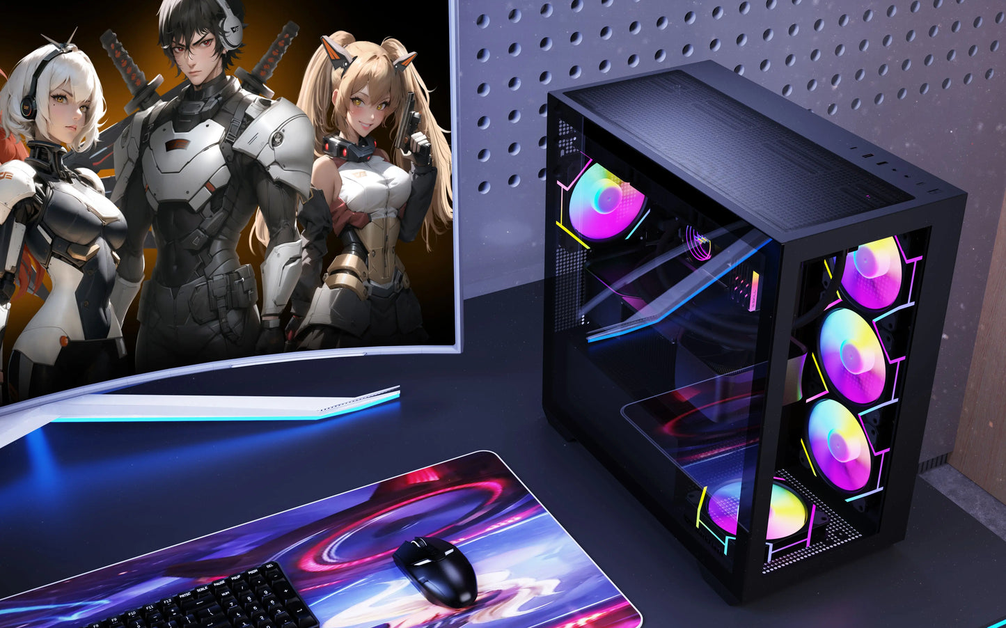 Aigo AM12 RGB PC Fan Kit — 120mm ARGB Water Cooler & Case Cooling Fans with 6-Pin Controller