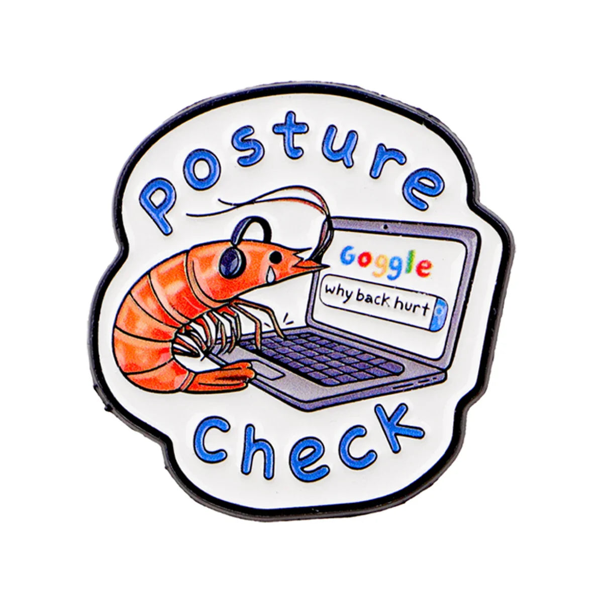 Shrimp Enamel Pin – Funny “Check” Quote Lapel Brooch for Backpacks, Women’s Fashion & Gifts