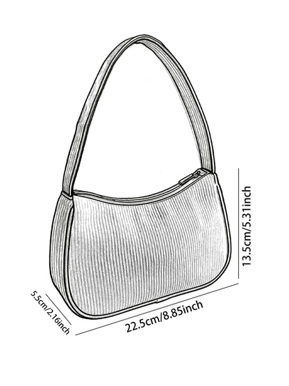 Chucky & Tiffany Print Shoulder Bag - Trendy Corduroy Underarm Bag for Daily Casual Use