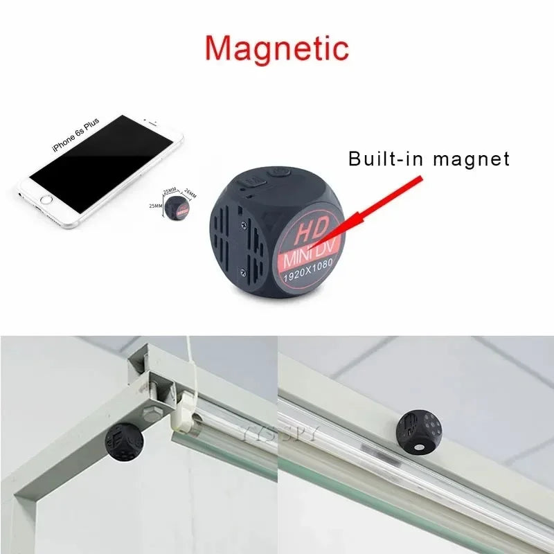 Mini 1080P HD Camera – Night Vision, Wide-Angle, Motion Detection Video Recorder with Magnetic Loop