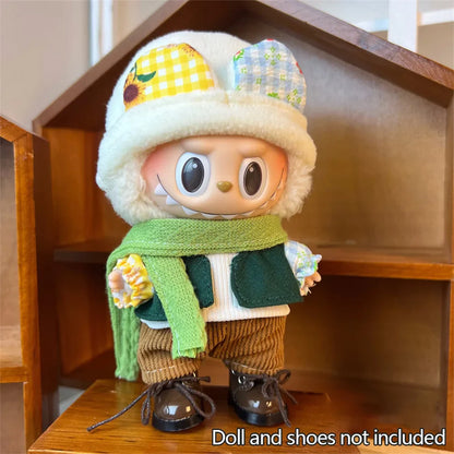 Mini Plush Doll Clothes Set – Kpop EXO Labubu V1 V2 Idol Doll Pit Strip Climbing Suit & Accessories, Clothing Gift