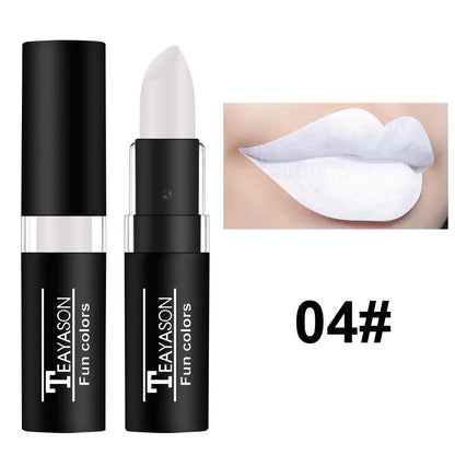 12 Color Waterproof Lipstick – Long-Lasting Matte Lip Gloss in Black, Blue, Purple, Green & Red
