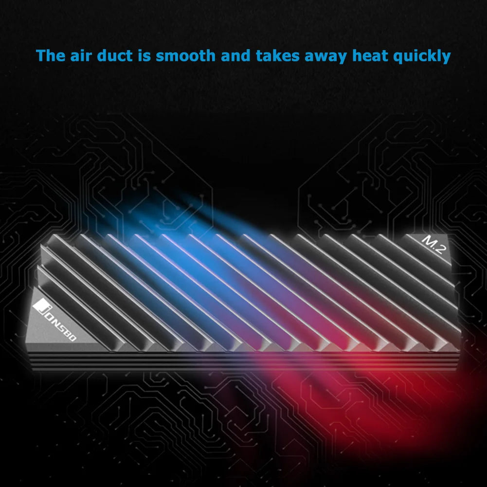 Jonsbo M.2 SSD NVMe Heat Sink - Aluminum 2280 SSD Gasket with Silicone Thermal Pad for PC