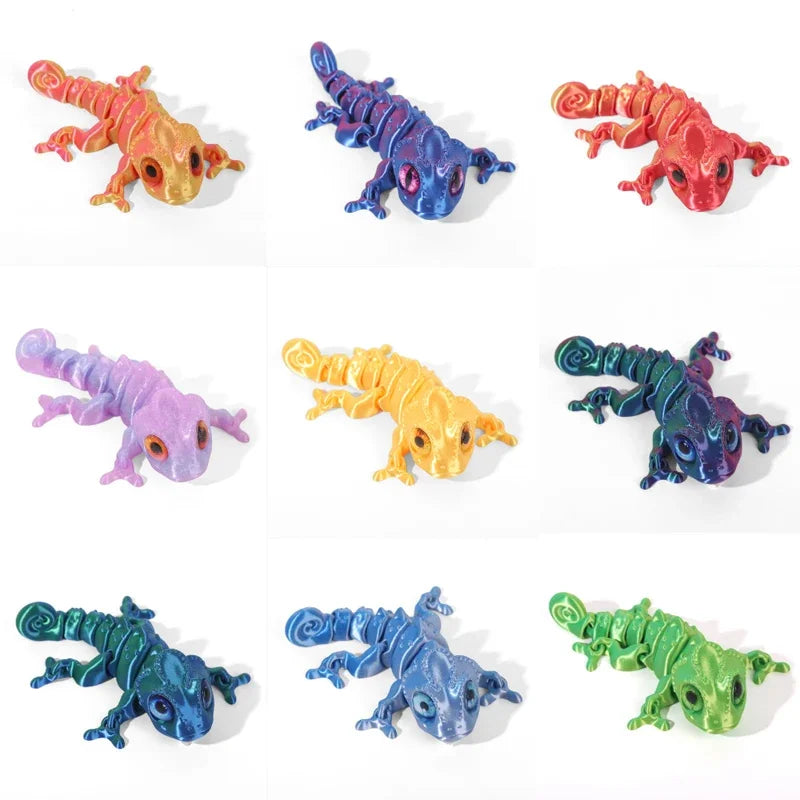 3D Printed Chameleon Figure - Movable Multi-Joint Reptile Toy for Kids & Room Decor
