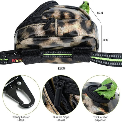Portable Dog Training Treat Bag - Outdoor Pet Dog Treat Pouch for Puppy Snack Reward - Includes Waist Bag and Poop Bag Dispenser - Essential Pet Accessories