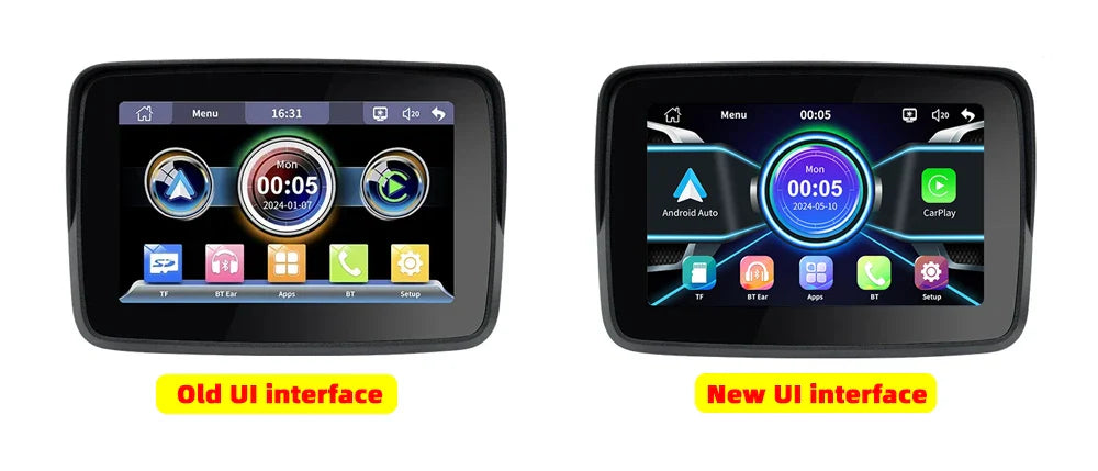 EKIY MTC-10 5” Wireless CarPlay Motorcycle Navigation Display – Portable Android Auto Monitor