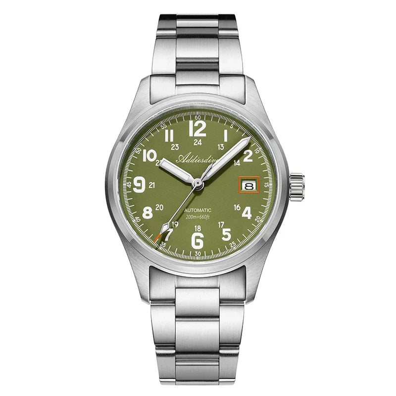 ADDIESDIVE AD2070 Men’s Automatic Mechanical Watch – Sapphire Crystal, 20Bar Waterproof, Super Luminous Stainless Steel