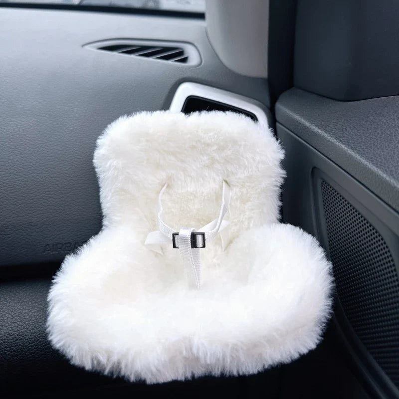 Mini Plush Doll Safety Seat — Kawaii Labubu Idol Kpop Plush Car Air Freshener & Ornament Gift