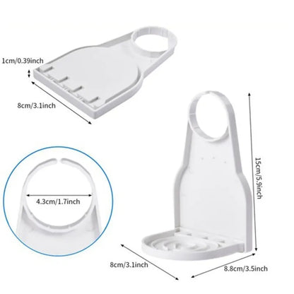 2-Pack Laundry Detergent & Fabric Softener Organizer | Universal White Soap Dish Accessories with Drip Collector Cup Holder | Spill-Proof Rack