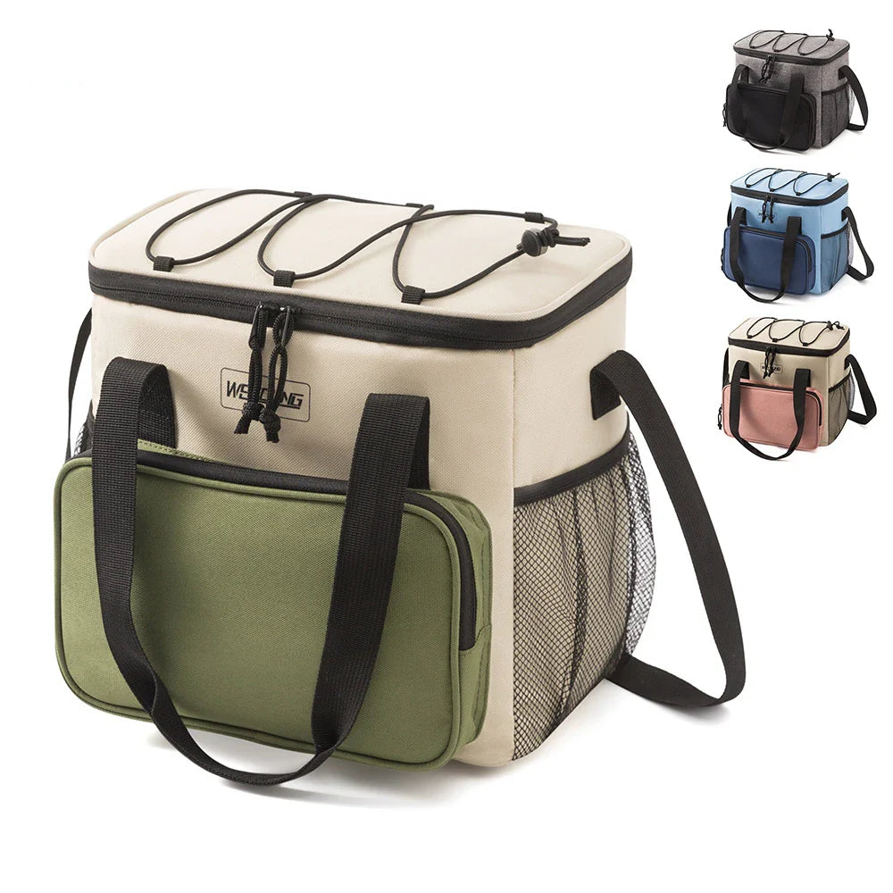 14L Portable Insulated Lunch Bag – Waterproof Thermal Cooler Backpack, Durable Oxford Food Storage Box for Camping, Travel & Daily Use Ice Pack Lunch Case