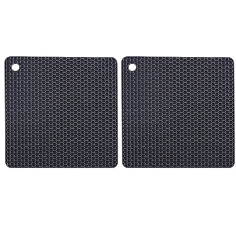 2/4 PCS Multifunction Heat Resistant Silicone Mats – Nonslip Drink Coasters, Pot Holders & Kitchen Placemats