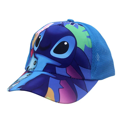 Kids Anime Stitch Mesh Baseball Cap – Kawaii Lilo & Stitch Angel Sun Hat for Outdoor Travel & Gifts
