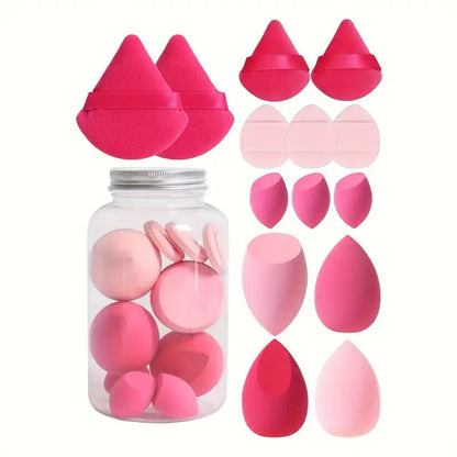 12/14PCS Makeup Sponge Set – Cosmetic Blender Beauty Eggs & Mini Finger Puffs for Foundation