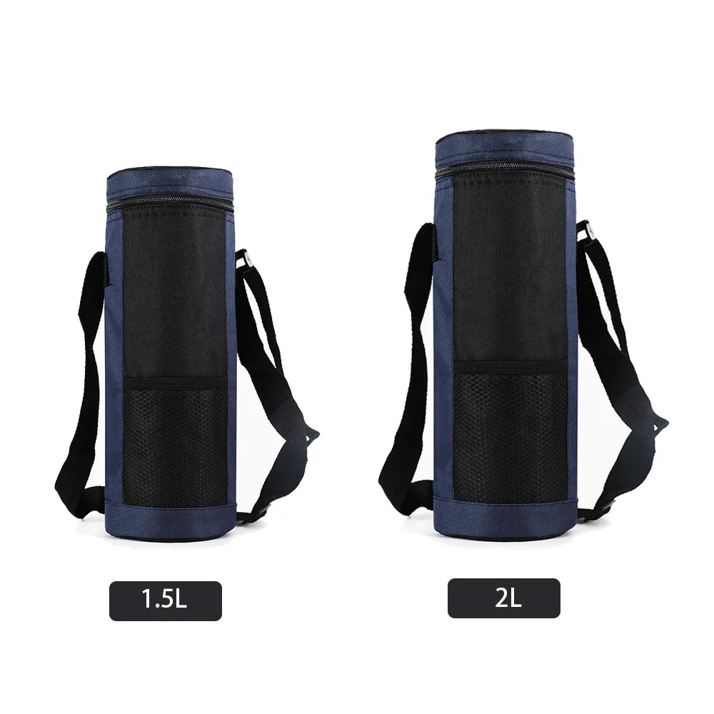Insulated Water Bottle Storage Bag - 1L/2L Oxford Cloth Cooler Carrier for Summer Travel Hiking & Climbing