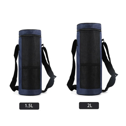 Insulated Water Bottle Storage Bag - 1L/2L Oxford Cloth Cooler Carrier for Summer Travel Hiking & Climbing