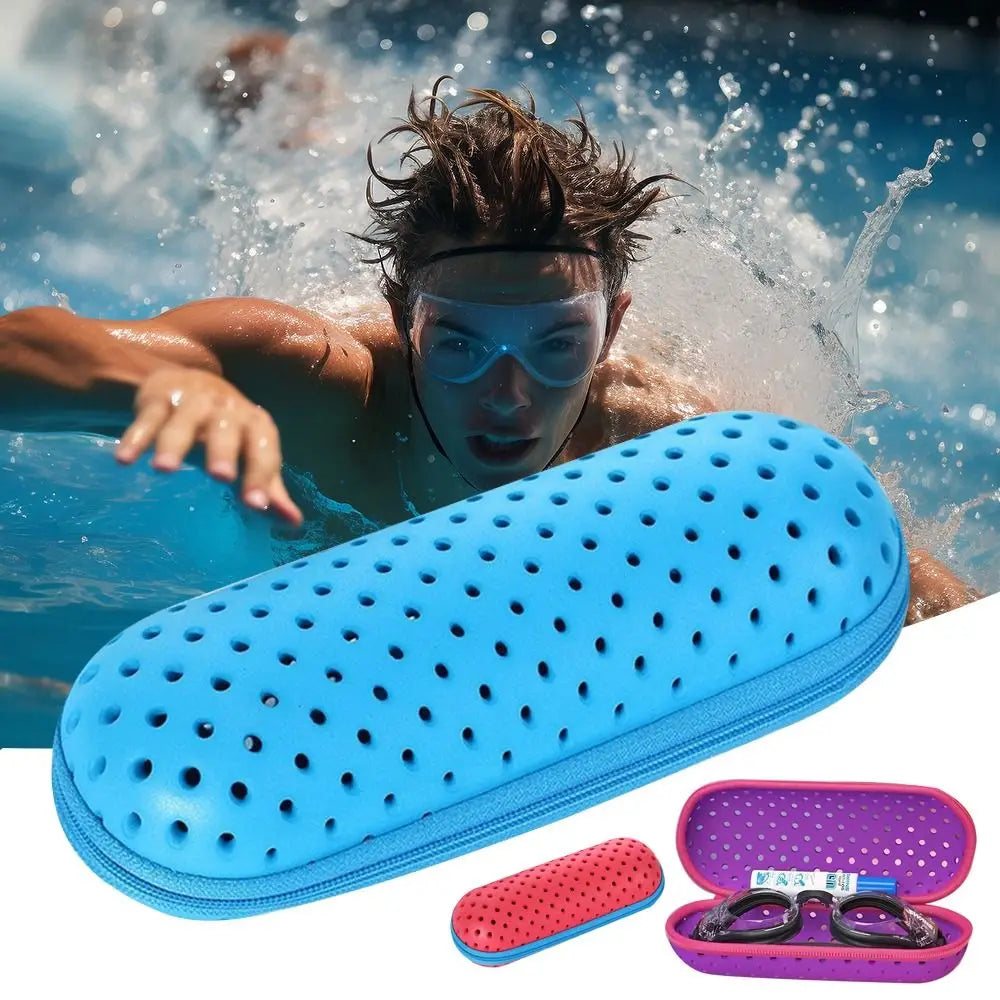 EVA Swimming Goggles Storage Box - Breathable Protective Soft Glasses Cover for Swimming Equipment