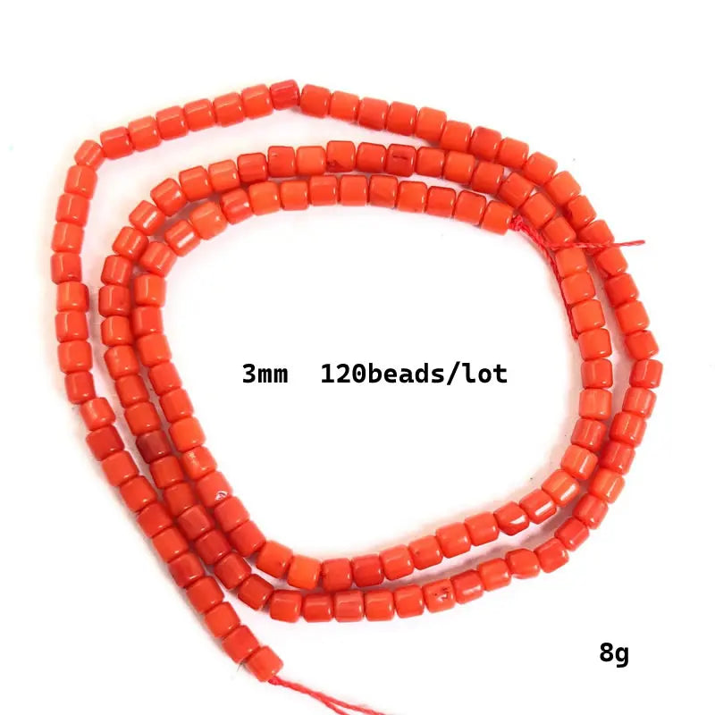 Natural Cylindrical Coral Beads – Irregular Loose Jewelry Making Beads for DIY Bracelets, Necklaces & Charm Accessories