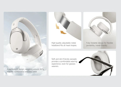 Edifier W830NB Wireless Bluetooth 5.4 Headphones | Active Noise Cancelling Hi-Res Over-Ear Headset, LDAC, Foldable, 94H Playtime
