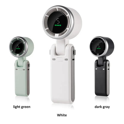 2025 Hanging Neck Outdoor Mini Fan – 180° Folding Handheld High-Speed Turbo Desktop Fan