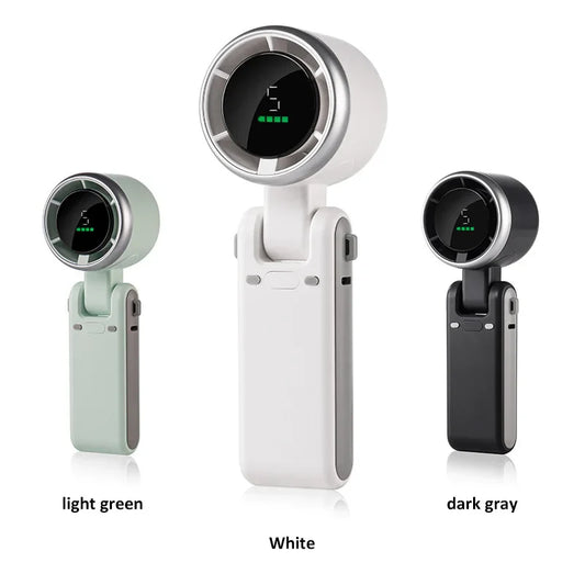 2025 Hanging Neck Outdoor Mini Fan – 180° Folding Handheld High-Speed Turbo Desktop Fan