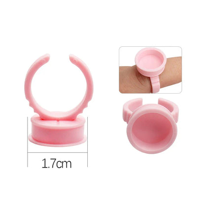AILEISHI 100PCS Disposable Eyelash Glue Cup Rings – Lash Extension Pigment Holder Tattoo Makeup Tools